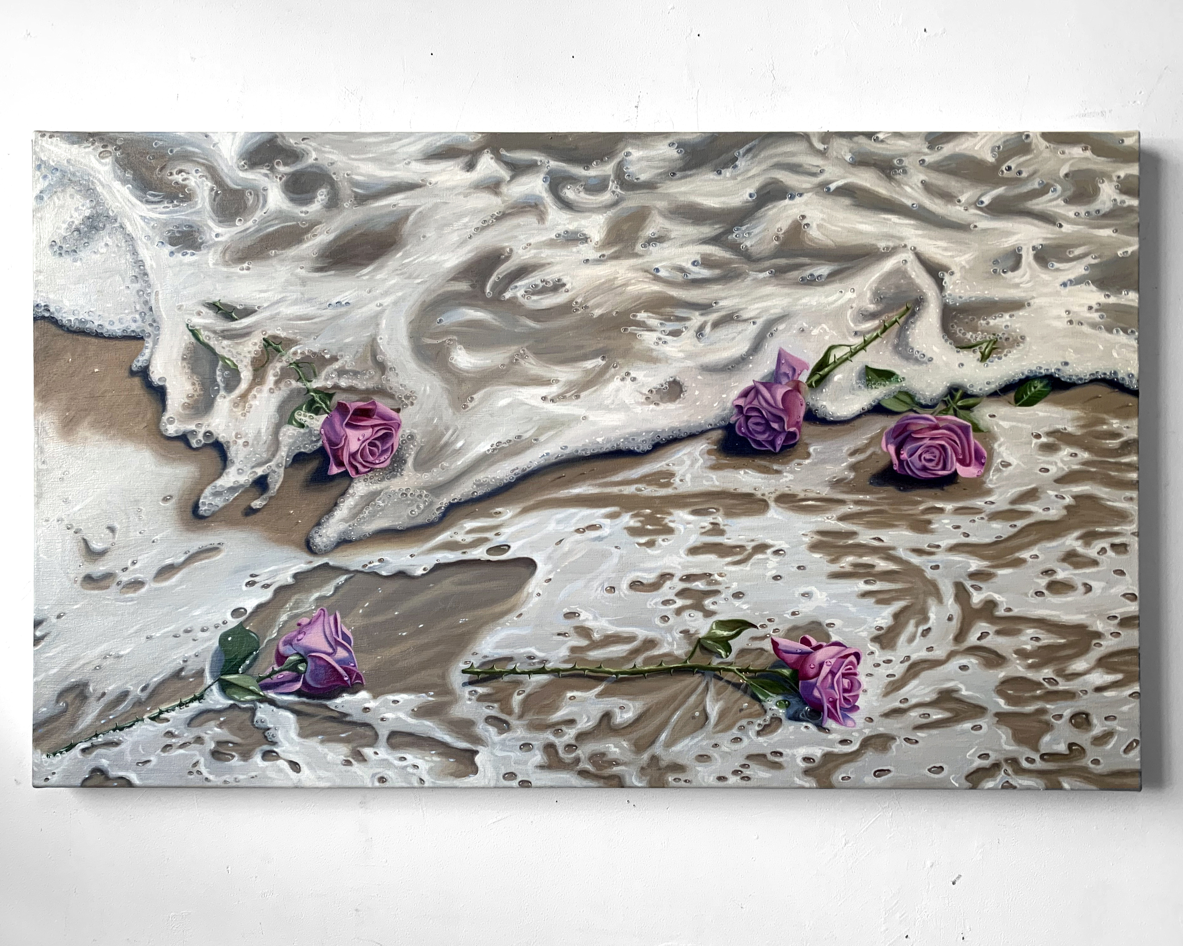 The Ride, 28x48 2022 <br>oil on canvas<br><br>"To pursue my freedom of movement in the face of failure, it must, by giving itself a particular content, aim by means of it at an end which is nothing else but the free movement of existence."<br>-(De Beauvoir, S. (1948). Ambiguity and Freedom. In <i>The Ethics of Ambiguity</i> (p.29). Citadel Press.